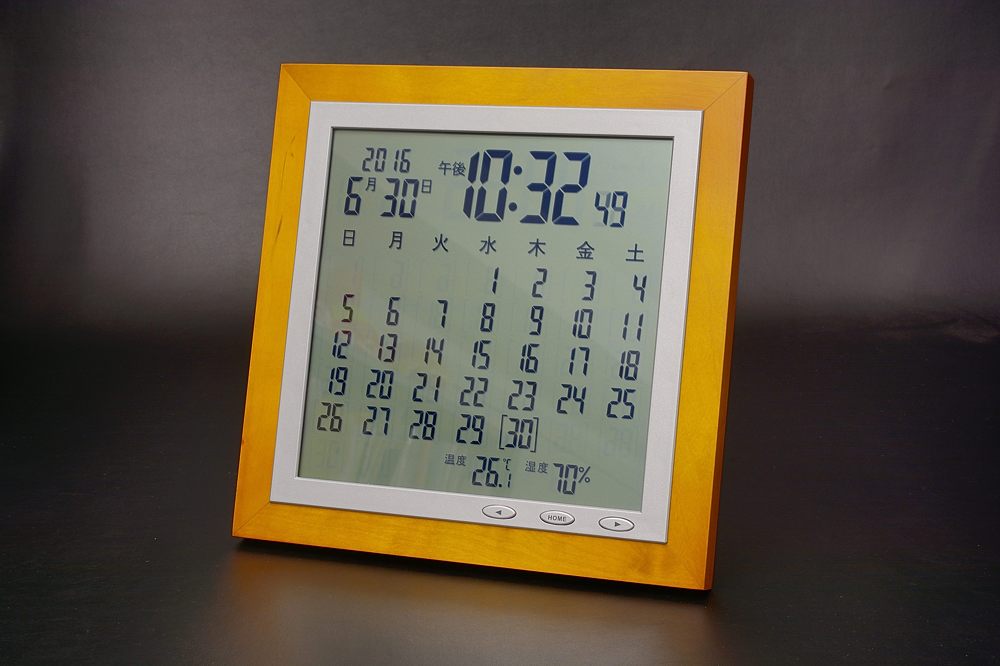 TSB-363木枠カレンダー電波時計